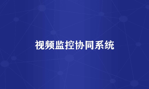 视频监控协同系统