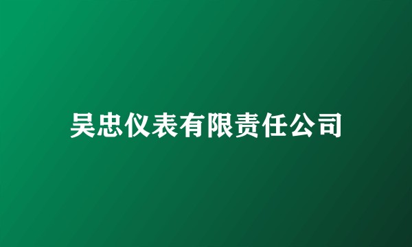 吴忠仪表有限责任公司