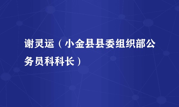 谢灵运（小金县县委组织部公务员科科长）