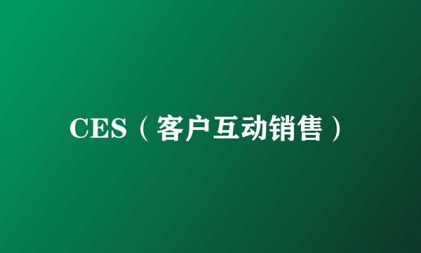 CES（客户互动销售）