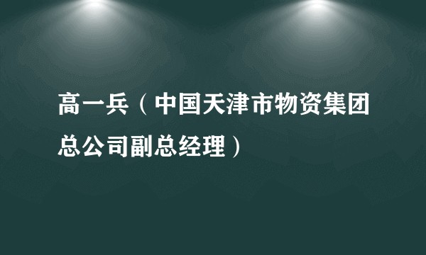 高一兵（中国天津市物资集团总公司副总经理）