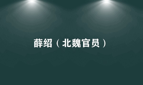 薛绍（北魏官员）