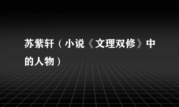苏紫轩（小说《文理双修》中的人物）