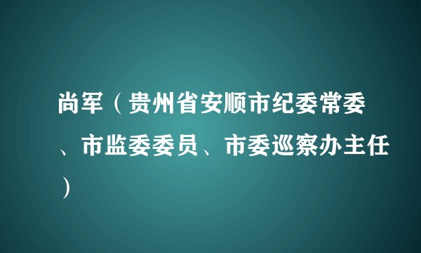 尚军(贵州省安顺市纪委常委、市监委委员、市委巡察办主任)