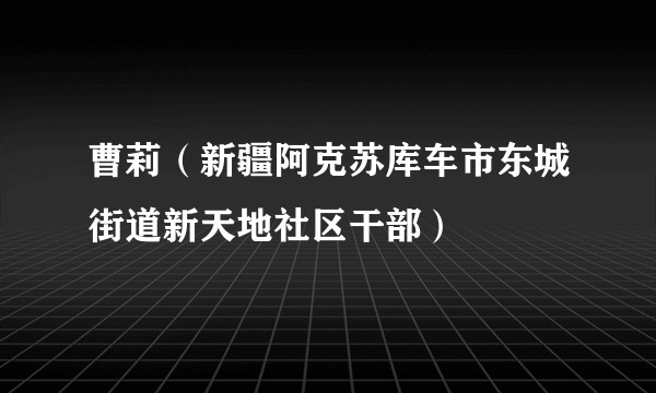 曹莉（新疆阿克苏库车市东城街道新天地社区干部）