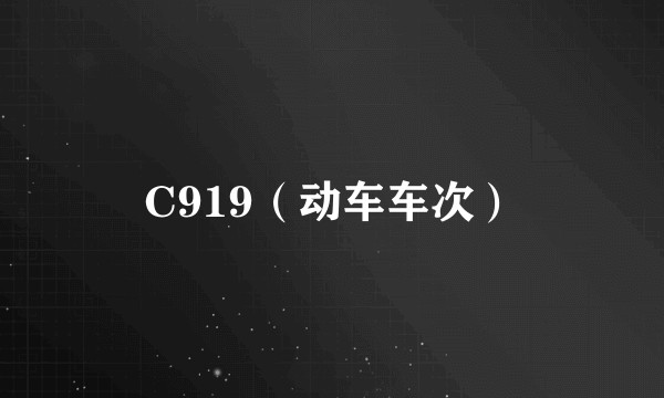 C919（动车车次）
