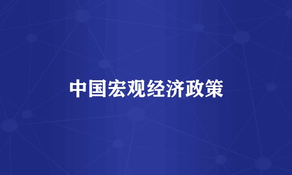 中国宏观经济政策