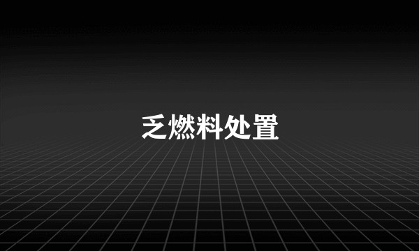 乏燃料处置