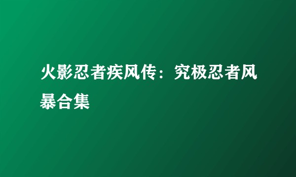火影忍者疾风传:究极忍者风暴合集