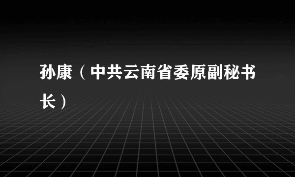 孙康（中共云南省委原副秘书长）