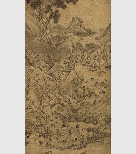 大禹治水图(明代尤求创作的绢本设色中国画)