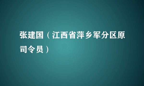 张建国（江西省萍乡军分区原司令员）