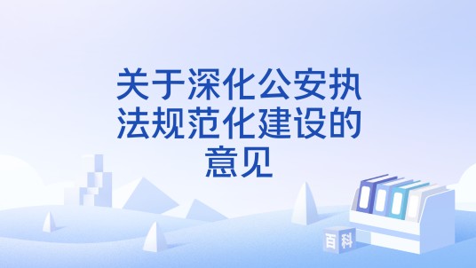 关于深化公安执法规范化建设的意见