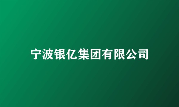 宁波银亿集团有限公司