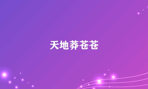 天地莽苍苍