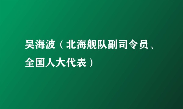 吴海波（北海舰队副司令员、全国人大代表）