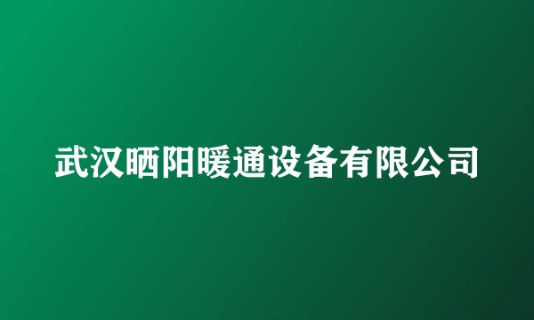 武汉晒阳暖通设备有限公司