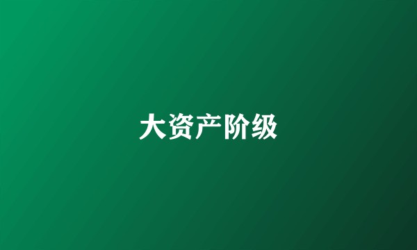 大资产阶级