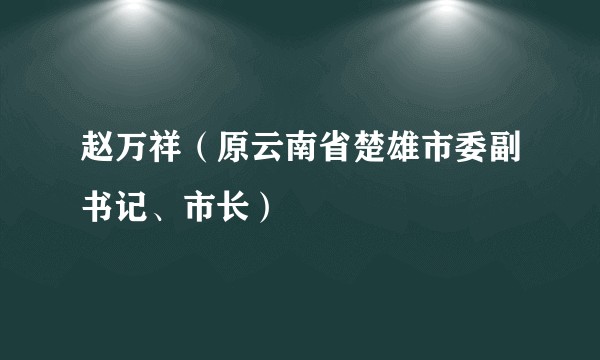 赵万祥(原云南省楚雄市委副书记、市长)