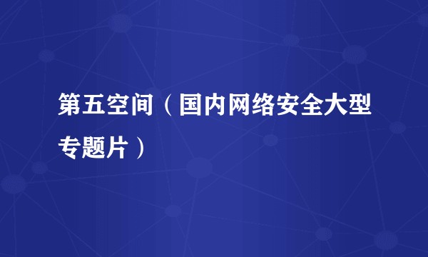 第五空间（国内网络安全大型专题片）