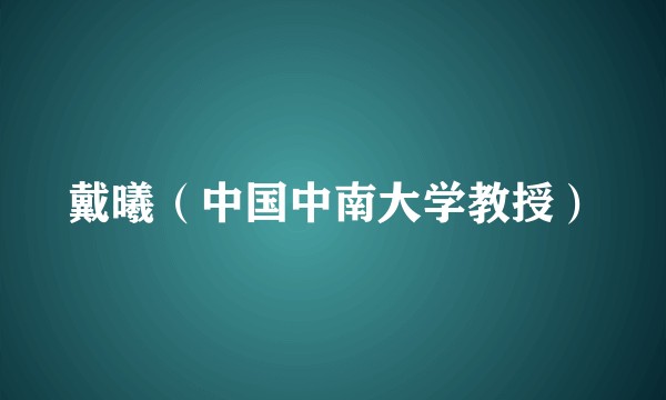 戴曦（中国中南大学教授）