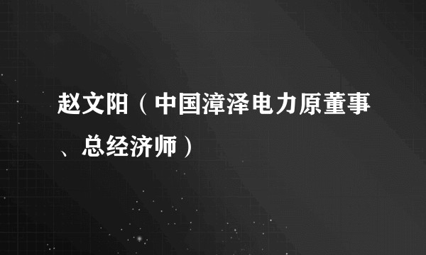 赵文阳（中国漳泽电力原董事、总经济师）