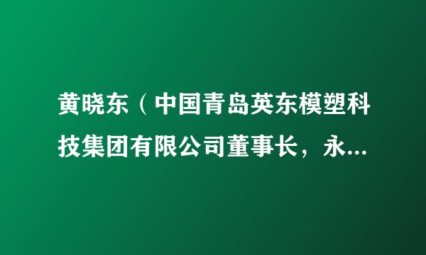 黄晓东（中国青岛英东模塑科技集团有限公司董事长，永利股份董事）