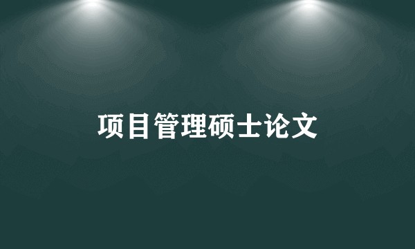 项目管理硕士论文