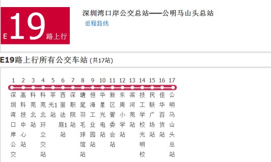 深圳公交E19路