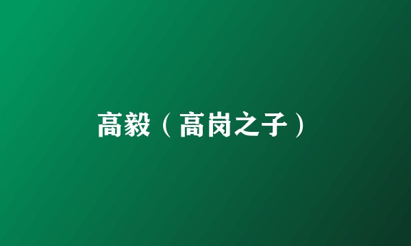 高毅（高岗之子）