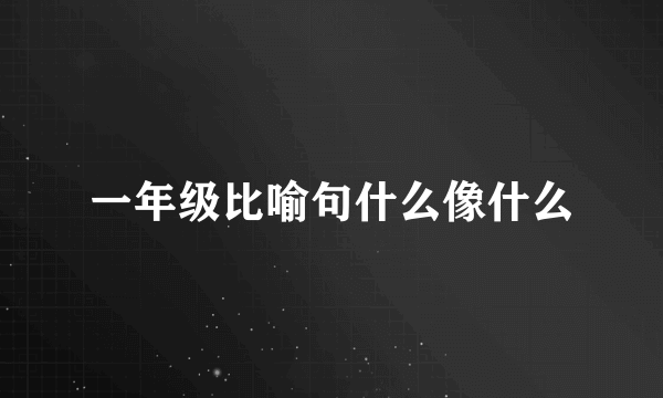 一年级比喻句什么像什么