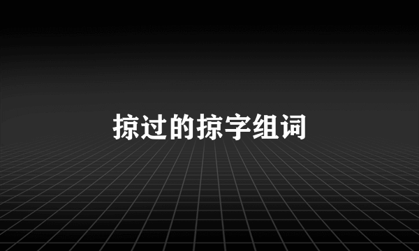 掠过的掠字组词