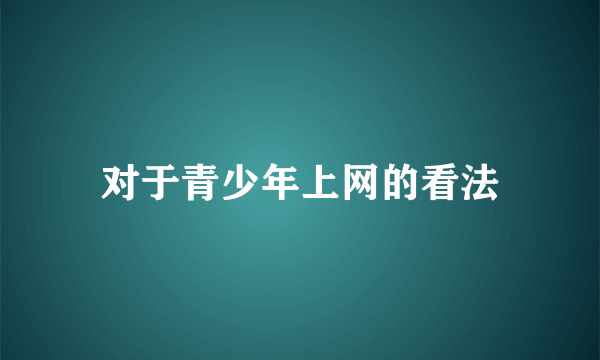 对于青少年上网的看法