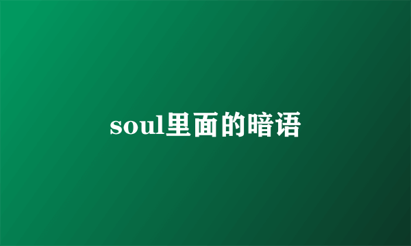 soul里面的暗语