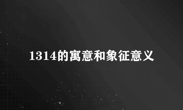 1314的寓意和象征意义