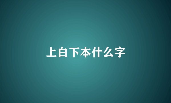 上白下本什么字