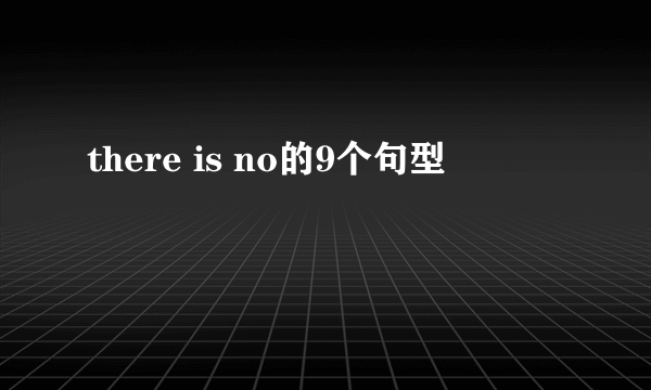 there is no的9个句型