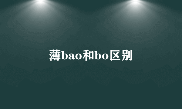 薄bao和bo区别