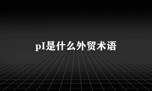 pI是什么外贸术语