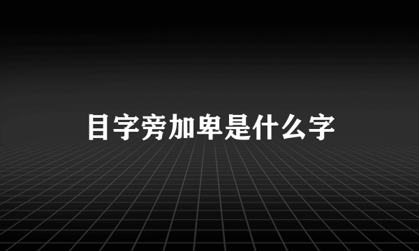 目字旁加卑是什么字