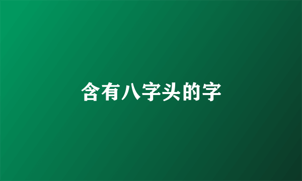 含有八字头的字