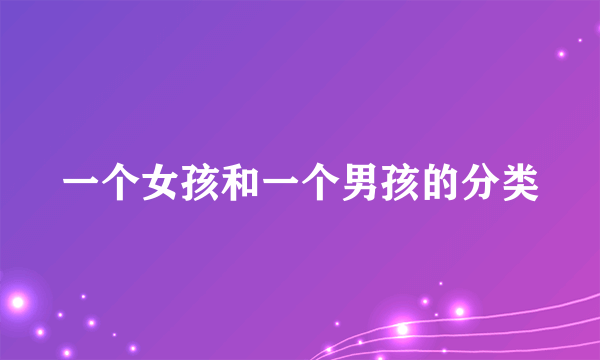 一个女孩和一个男孩的分类