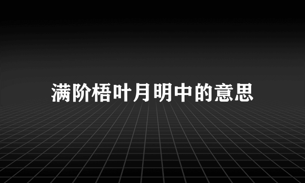 满阶梧叶月明中的意思