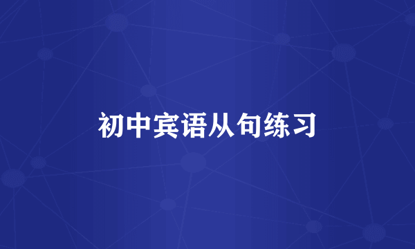 初中宾语从句练习