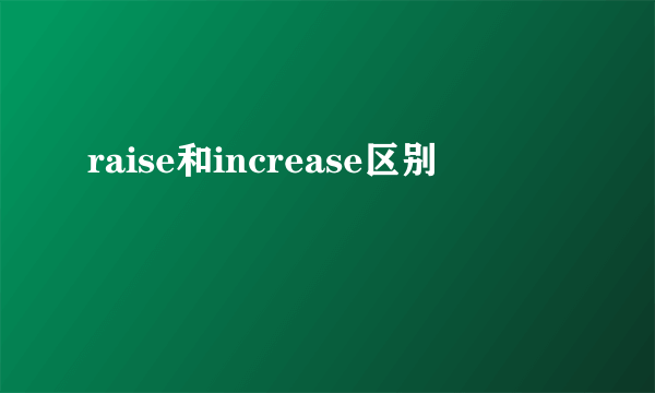 raise和increase区别