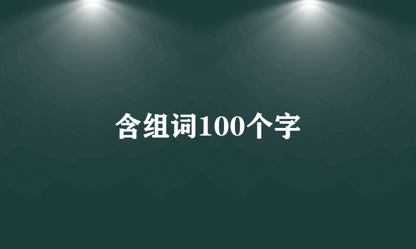 含组词100个字