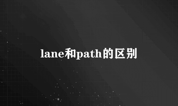 lane和path的区别