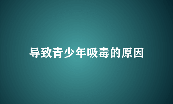 导致青少年吸毒的原因