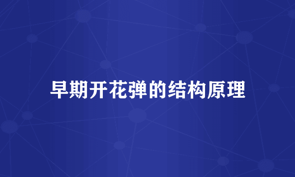 早期开花弹的结构原理
