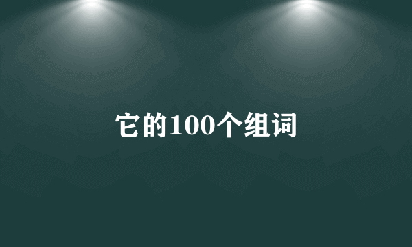 它的100个组词